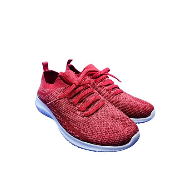 Skechers Women's Size 8.5 Red Ultra Flex SR Slip On Washable Knit Sneaker - Picture 1 of 13